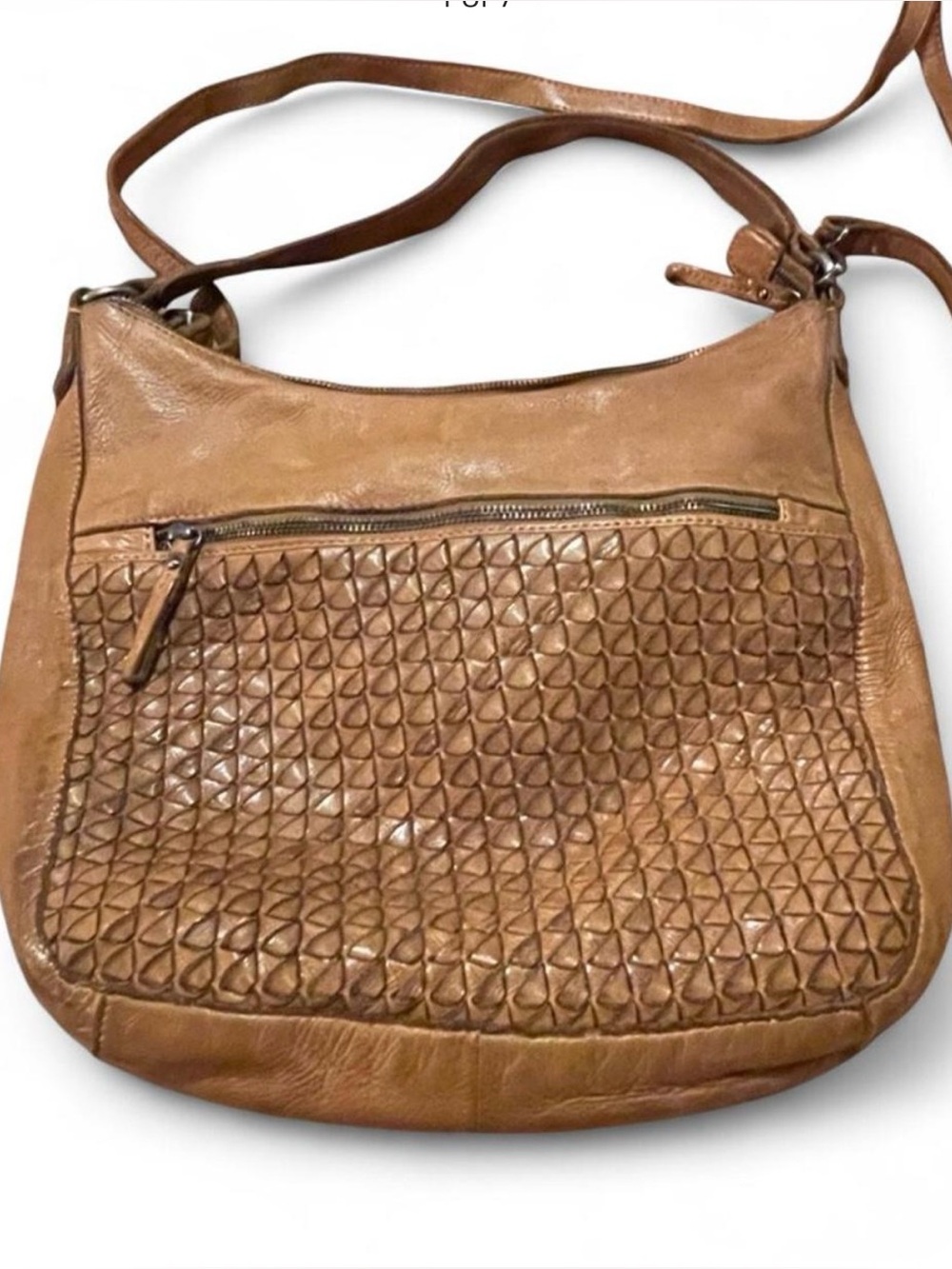 Anthropology - Vilenca Holland Brown Woven Leather Hobo Shoulder Bag
